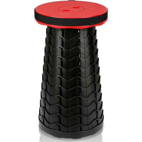 SWANEW Sgabello telescopico portatile. max 250KG. Sgabello Pieghevole Portatile per Viaggi. Campeggio 45x26CM Rosso (1/4)