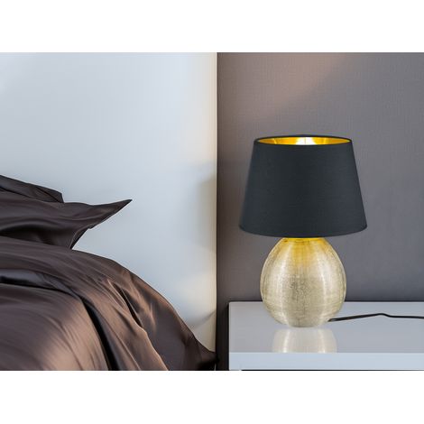 Tisch Lampe Leuchte Schlafzimmer schwarz goldfarbig Schreibtsich Wohnraum Reality Leuchten R50631079 (1/5)