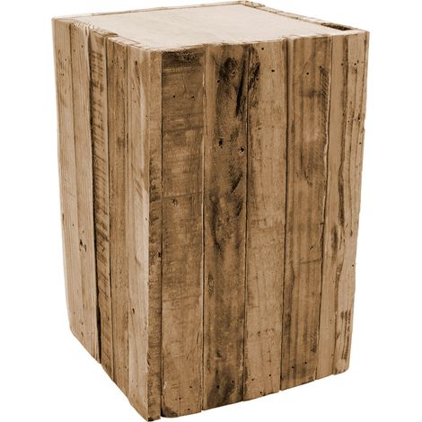 Holz Hocker eckig - 30 x 20 cm - Blumenhocker Klotz Blumenständer Blumen Säule