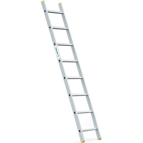 Echelle simple StablePro 8 marches en aluminium, légère et durable, hauteur de travail maximale 3,2m, garantie 5 ans, charge maximale 150kg, Hostrom