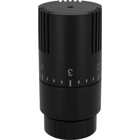 Schläfer 37040300  Valvola Design Termostatica Nero Opaco per Termosifoni, Testina di Comando per Radiatore Sensibile a liquido, Manopola con Regolazione intervallo Temperatura, Attacco M30x1,5