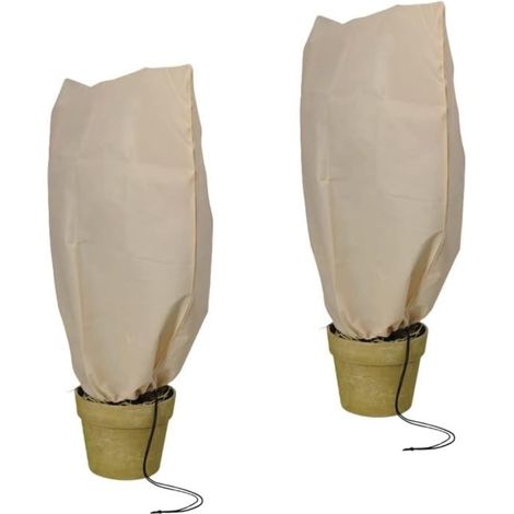 NOOR Premium Winterschutz-Haube.100x80cm mit Reißverschluss & Zugband, beige, 2 Stk (1/5)