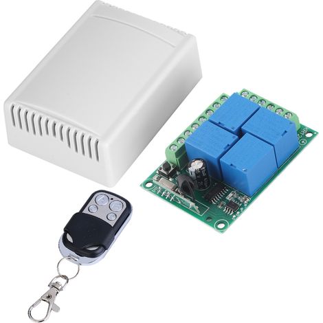 Carte réceptrice de commande sans fil 4 canaux 433 MHz pour portes de garage, 12 V CC, avec télécommande (1/5)