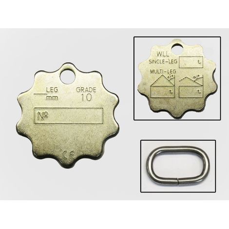 Grade 100 Sheriff Chain Tag - 10 Point Star Sling Lifting Serial Ten