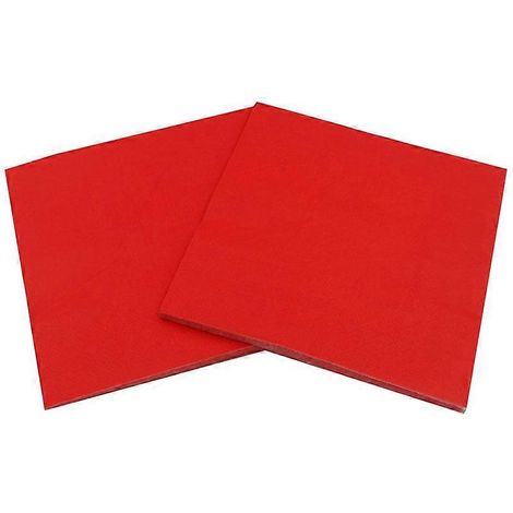 paquet de serviettes en papier imprimées de couleur unie (rouge) (1/4)