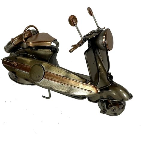 Scooter vintage in metallo grigio da collezione  Regalo originale per gli amanti dei veicoli retrò e delle decorazioni per la casa