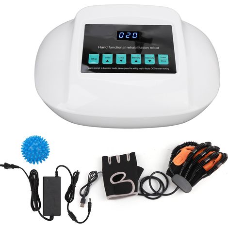 Gant orthèse pneumatique de rééducation des doigts pour main droite, miroir gauche, avec chargeur US 110-240V, entraîneur de récupération post-AVC. (1/5)