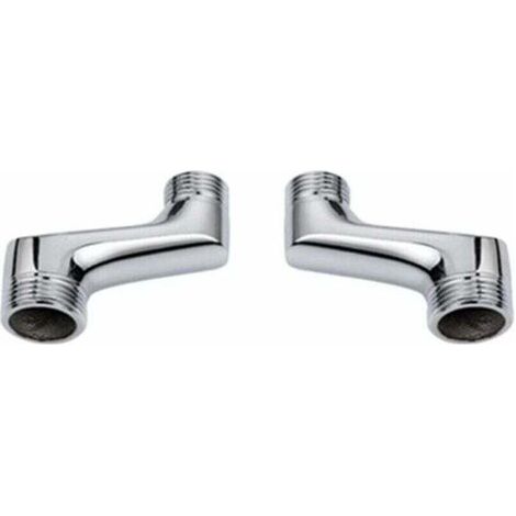 Raccordo angolare per doccia, raccordo riduttore a gomito in ottone, braccio girevole regolabile, raccordo angolare a parete, raccordo offset da 1/2" a 3/4", cromato