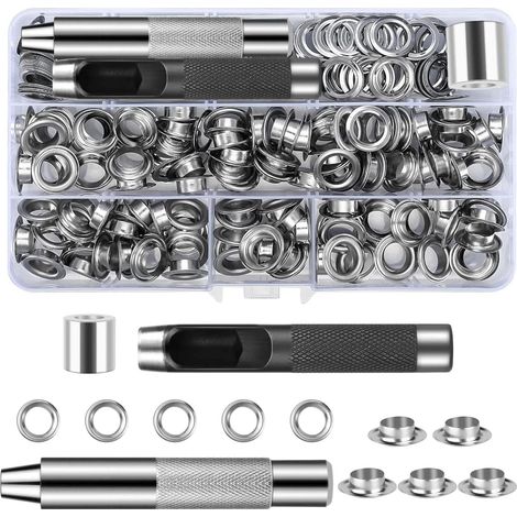 120 Stück 10-mm-Metallösen, Ösenzange mit Lochzange (1/5)