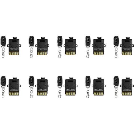 Dix interrupteurs de commande à distance pour pompe à eau 433 MHz 220 V, module récepteur monocanal 30 A avec émetteur RF sans fil, pour la commande de l'éclairage LED. (1/5)
