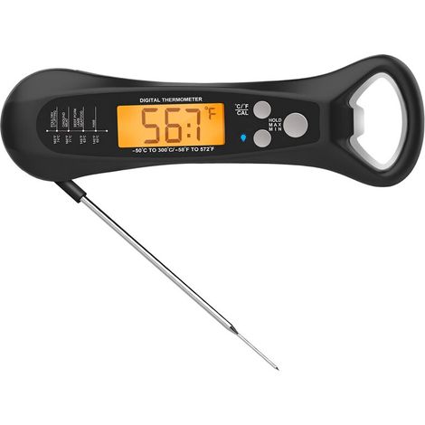 Thermomètre à viande, thermomètre numérique à lecture instantanée pour la cuisson, thermomètre alimentaire pour la cuisine, thermomètre pour barbecue noir-AquaForge (1/5)