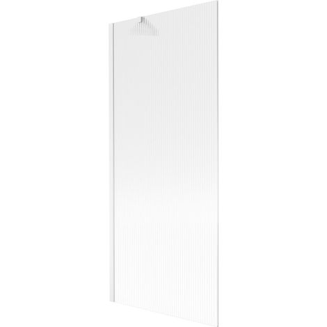 Mexen Next paraschizzi per vasca da bagno 1 anta 80 x 150 cm, a righe, bianco - 895-080-000-00-09-20 (1/5)