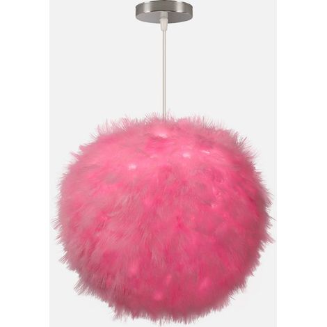 30CM Lampe À Suspension Romantique Nordique Suspension Luminaire En Plumes Lustre D'Intérieur Moderne Rose (1/5)