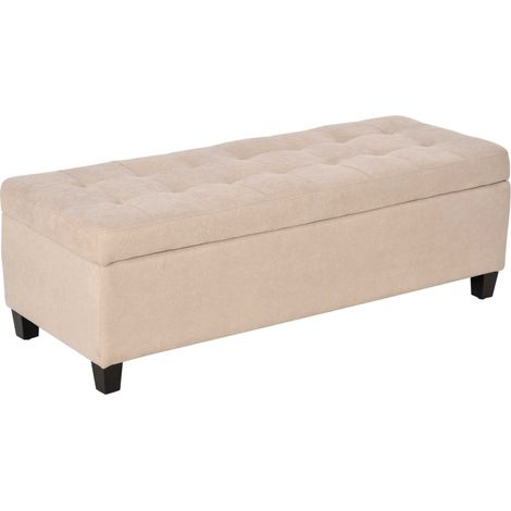 Gepolsterte Sitzbank mit Stauraum, Polyester, Beige, 125 x 49 x 41,5 cm, HOMVRA (1/5)