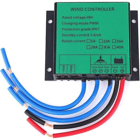 Wasserdichter Windgenerator-Controller PWM aus Aluminiumlegierung mit Leuchtdiode, 48 V, 600 W, 15 A