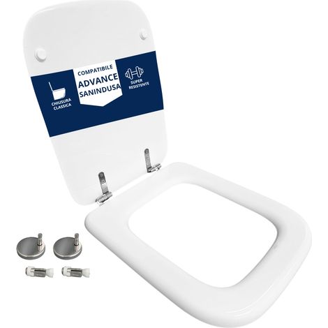 Copriwater Advance Sanindusa legno rivestito in resina poliestere bianco (1/4)