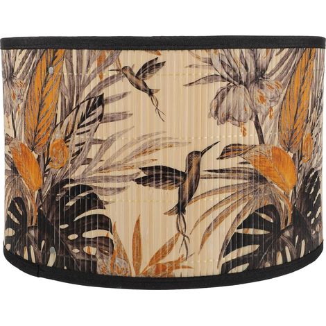 Decorative Hanging Lampshade 11.81X11.81X7.87in Wood And Metal Ceiling Lamp Cover For Living Room Bedroom Soft Light (1/5)