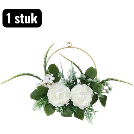 pieza, Sombreros, Ramas decorativas, Ramos secos, Juego de decoración de pared listo para usar, Incluye sistema para colgar, flores moradas (1/5)