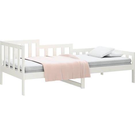 Sofá cama sin colchón madera maciza de pino blanco 80x200 cm vidaXL (1/5)