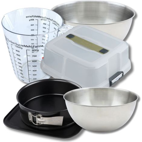 Set pâtisserie moule à charnière rond 23 cm avec couvercle, 2 bols à mixer, verre mesureur et spatule Zenker (1/5)