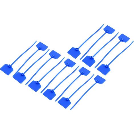 15 selbstsichernde Nylon-Kabelschuhe, 15 × 120 mm, blaue Drahtmarkierung, Kabelverbinder