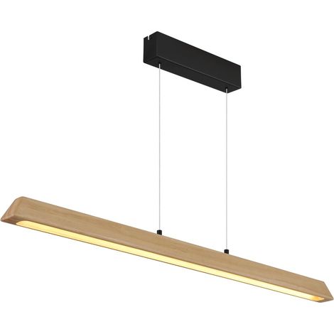 Globo Melba Suspension de bar, noir mat, effet bois, LED 3000/4000/6000K (1/5)