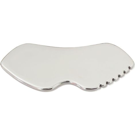 Gua Sha Acier Inoxydable,Pierre Guasha Corps pour Visage avec Engrenages Sculpter,Guacha Metal Massage Outil de Soin de la Peau pour Le Soulagement de Réparation Douleur Musculaire Relaxation(Argent) (1/5)