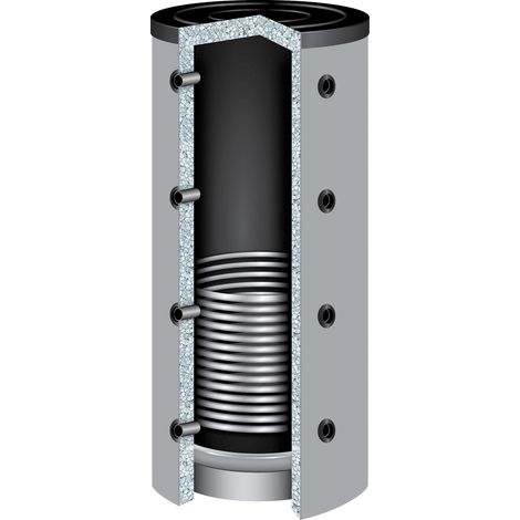 1000 Liter TWL Pufferspeicher 90° PR-1000 1 Wärmetauscher Isolierung Heizungsspeicher (1/4)