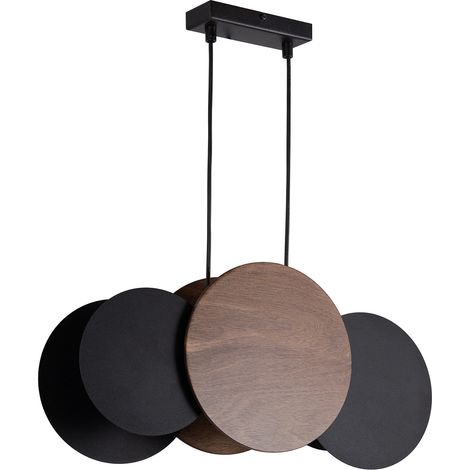 Suspension TOLA cercles bois foncé/noir 3xE27 Sigma (1/2)