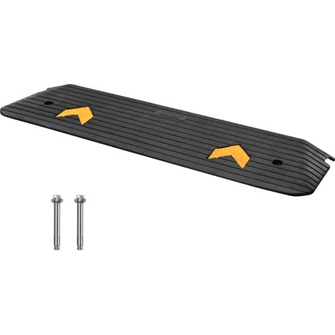 VEVOR Rampa per Soglia in Gomma Altezza 2,5 cm con Canale per Cavi Capacita Max. 15 Tonnellate per Veicoli, Rampa per Soglia Gradini Superficie Antiscivolo 113x24,1x2,5 cm, Rampa Soglia Antiscivolo