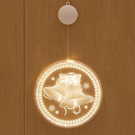Lanterne De Noël - Guirlande Lumineuse À LED En Acrylique Avec Clochette Et Cerf - Décoration Intérieure Pour Fêtes - 1 Pièce