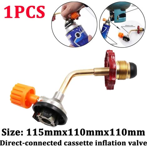Adaptateur de remplissage direct pour cartouche de gaz butane de camping (1 pièce), compatible avec les réchauds de camping portables. (1/5)