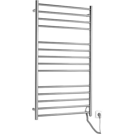 Sèche-serviettes électrique REDONDO, rond, 630x1160mm, 130W, inox brillant (1/4)