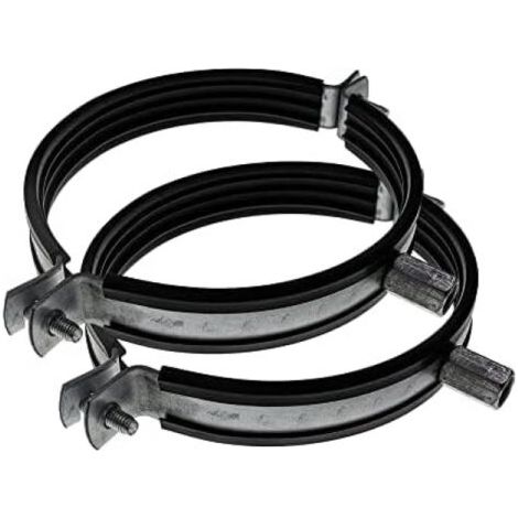Lot de 2 colliers de serrage pour conduits de ventilation de 100 mm, avec caoutchouc anti-bruit (1/5)
