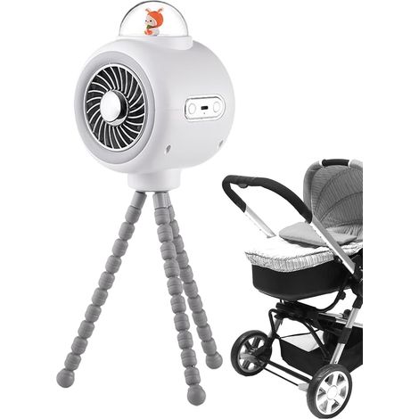 Ventilatore generico staccabile per passeggino, 3 velocità, rotazione a 360°  Ventilatore portatile ricaricabile tramite USB per seggiolino auto e culla, regalo ideale per neonati