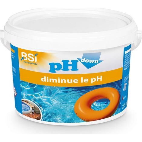 ph moins - Poudre - Pour diminuer et stabiliser le pH de la piscine ou du spa - pH Down - 2,5 kg, Bleu (1/5)