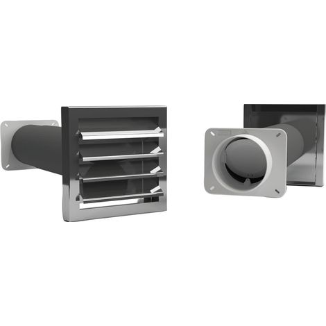 Optimairo N37044 Mauerkasten Lüftungssystem Abluftsystem Ventilationssystem 175x80mm, geräuscharme NW 125, Kunststoff Edelstahl, weiß (1/3)