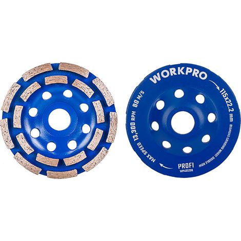 Muela copa diamantada, segmentada, 18 dientes, profi, ø115 x 22,2 mm
