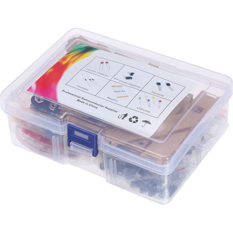 Kit de componentes electrónicos que incluye comprobador LCR-T4, diodos LED, transistores MOS/PNP/NPN, resistencias TO-92, ESR-T4, Mega328 y pantalla LCD 12864.