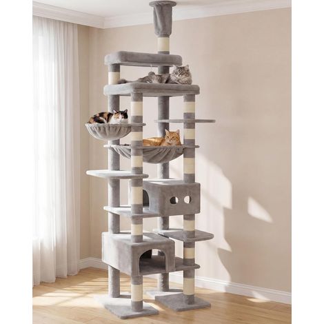 Arbre à Chat Sol Plafond 266-296 cm, Tour Large Multi-Espaces HCT92W (1/5)