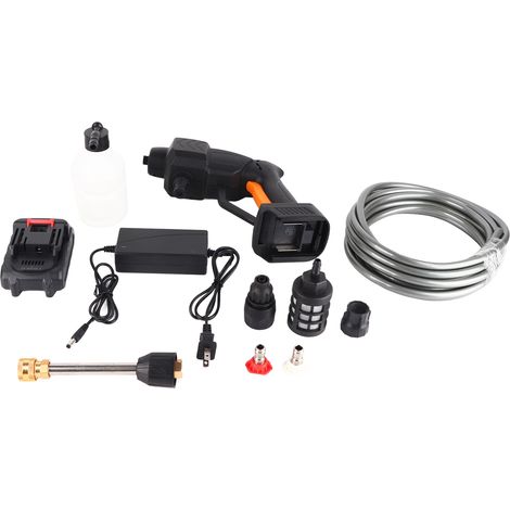 Lance à eau haute pression sans fil, mini outil portatif avec batterie lithium, 5 batteries, prise US, tension AC 80‑240V (1/5)
