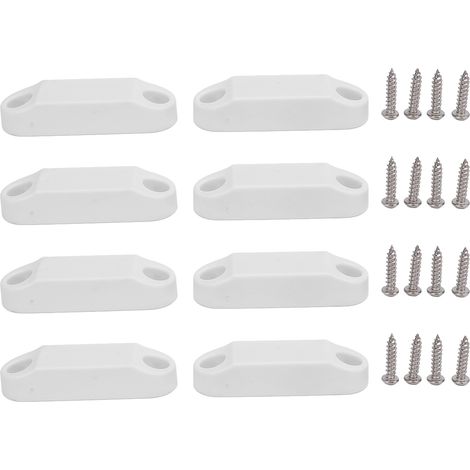 Kit de 4 paires de loquets et de supports de porte à bagages magnétiques, rangement résistant aux intempéries pour camping-car, remorque, blanc (1/5)