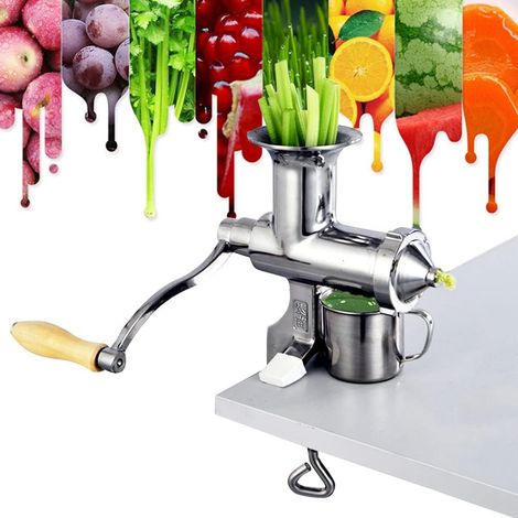 Extracteur de jus manuel en acier inoxydable - Extracteur de jus - Idéal pour l'herbe de blé et les légumes (1/5)