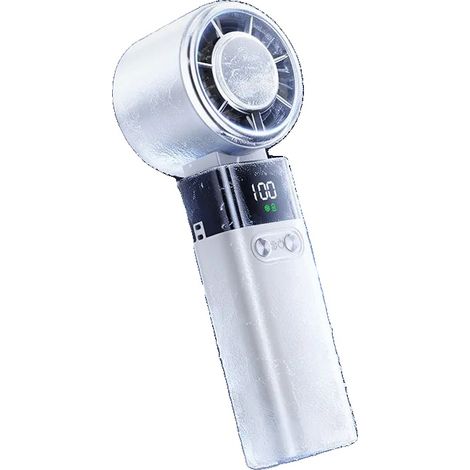 Ventola di raffreddamento, ricaricabile tramite USB, motore turbo ad alta velocità, BIANCO (1/2)
