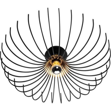 Lampe murale Lion, Applique, Noir en métal, 56 x 56 x 16 cm, 1 x E27, Max 100 W (1/5)