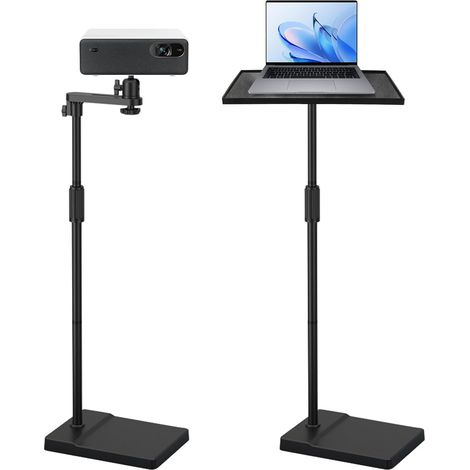 Support videoprojecteur pied videoprojecteur support projecteur sur trepied rotation à 360°, base métallique robuste, supporte jusqu'à 5 kg, pour projecteur/ordinateur portable/porte-partitions (1/5)