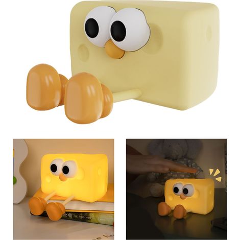 Lampe de chevet de bureau « Petit garçon fromage » mignonne, veilleuse créative pour enfants, mini lampe de bureau (1/5)
