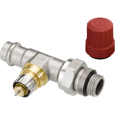 Danfoss Ventilgehäuse RA-N 15 Pressfit R 1/2", Durchgangsausführung, matt vernickelt (1/3)