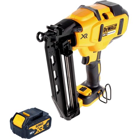 Dewalt – Cloueuse sans fil 18V – Moteur Brushless – Longueur clou 32-63 mm – 1 batterie 4,0 Ah – Pour bois dur et teck - DCN 660 N (1/5)