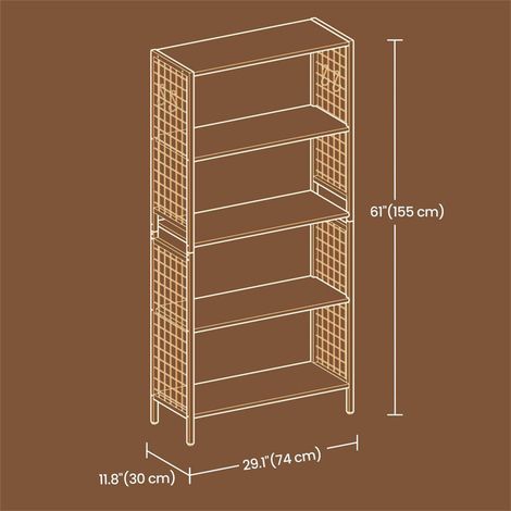 Modern Bookcase with Tall Legs, Open Storage Shelf Display Rack for Living Room Home Office